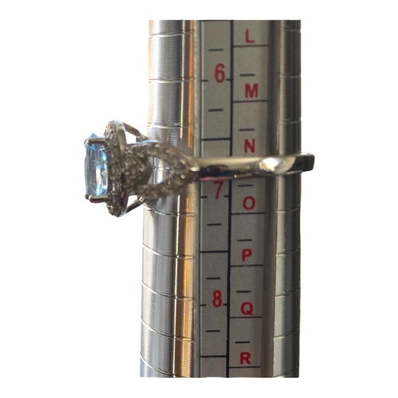 Womens Lab Created Blue Topaz Sterling Silver Cocktail Ring, Size 7, NWT - Picture 8 of 8